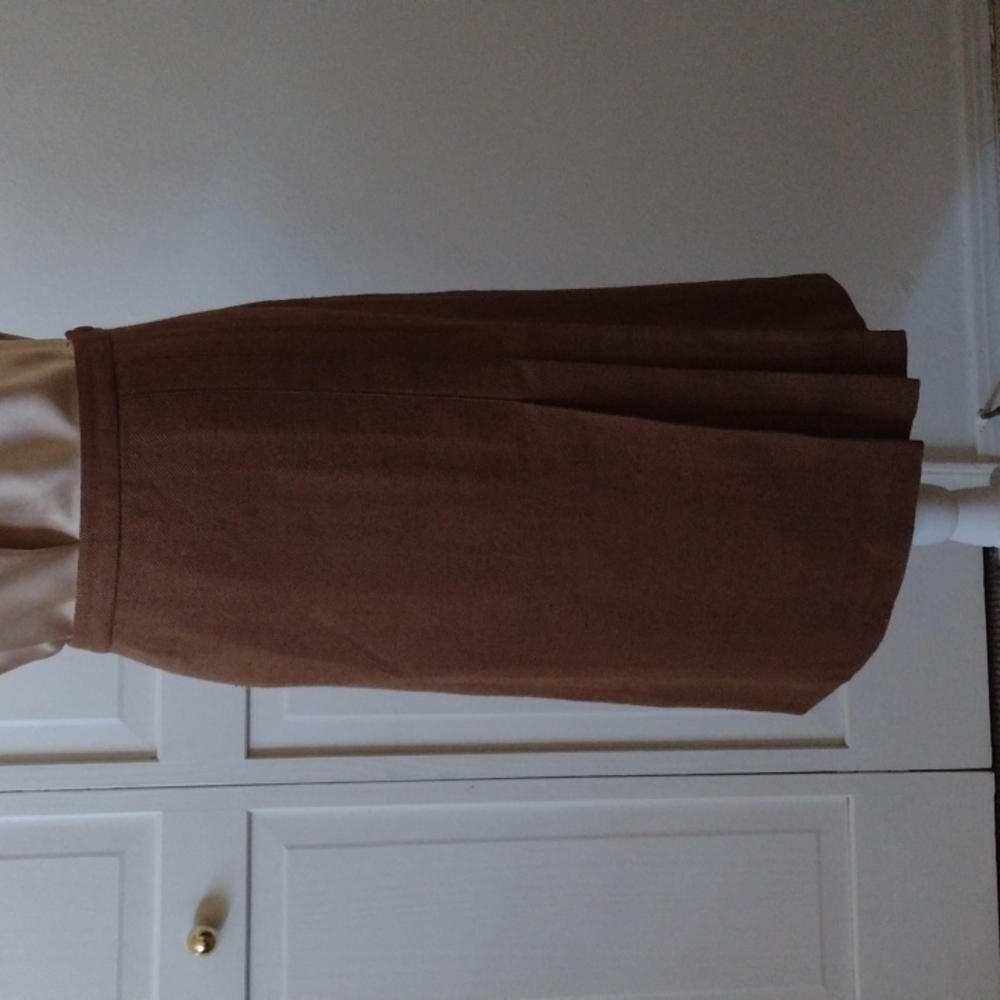 Herringbone Tweed Wool Skirt  Sz M